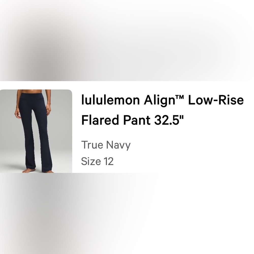 Lululemon Align Low-Rise Navy Flared Pant 32.5” size 12 True Navy